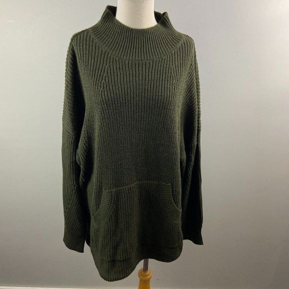 NWT‎ RDI Green Beach Turtle Neck Sweater (L) - Picture 2 of 9